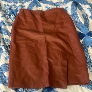 Brown leather pencil skirt. Never worn. $300 original price. Asking $60 Size 2